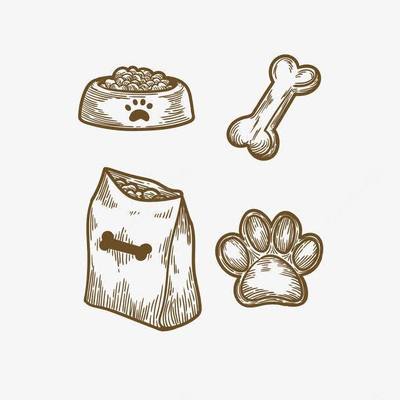 矢量精致手绘狗掌印 宠物食品包装设计新趋势